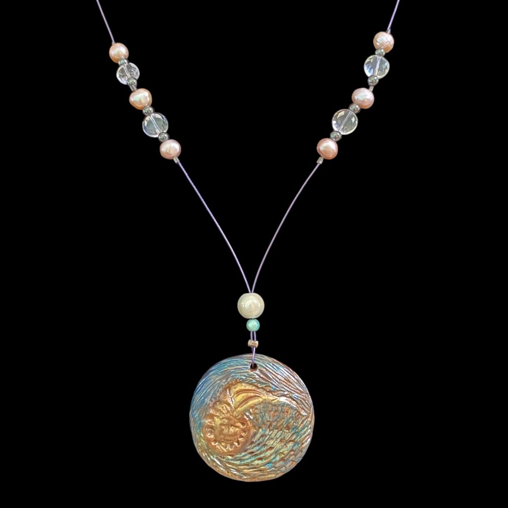 Elegant Multicolor Pendant Necklace @lemonupcycle Wacky Item